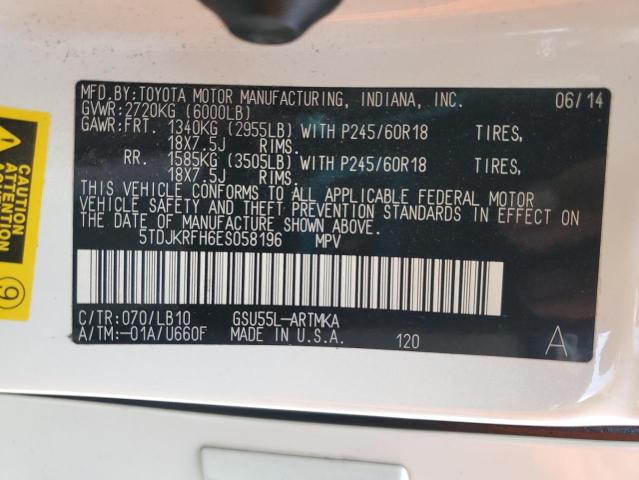 2014 TOYOTA HIGHLANDER #3291436151