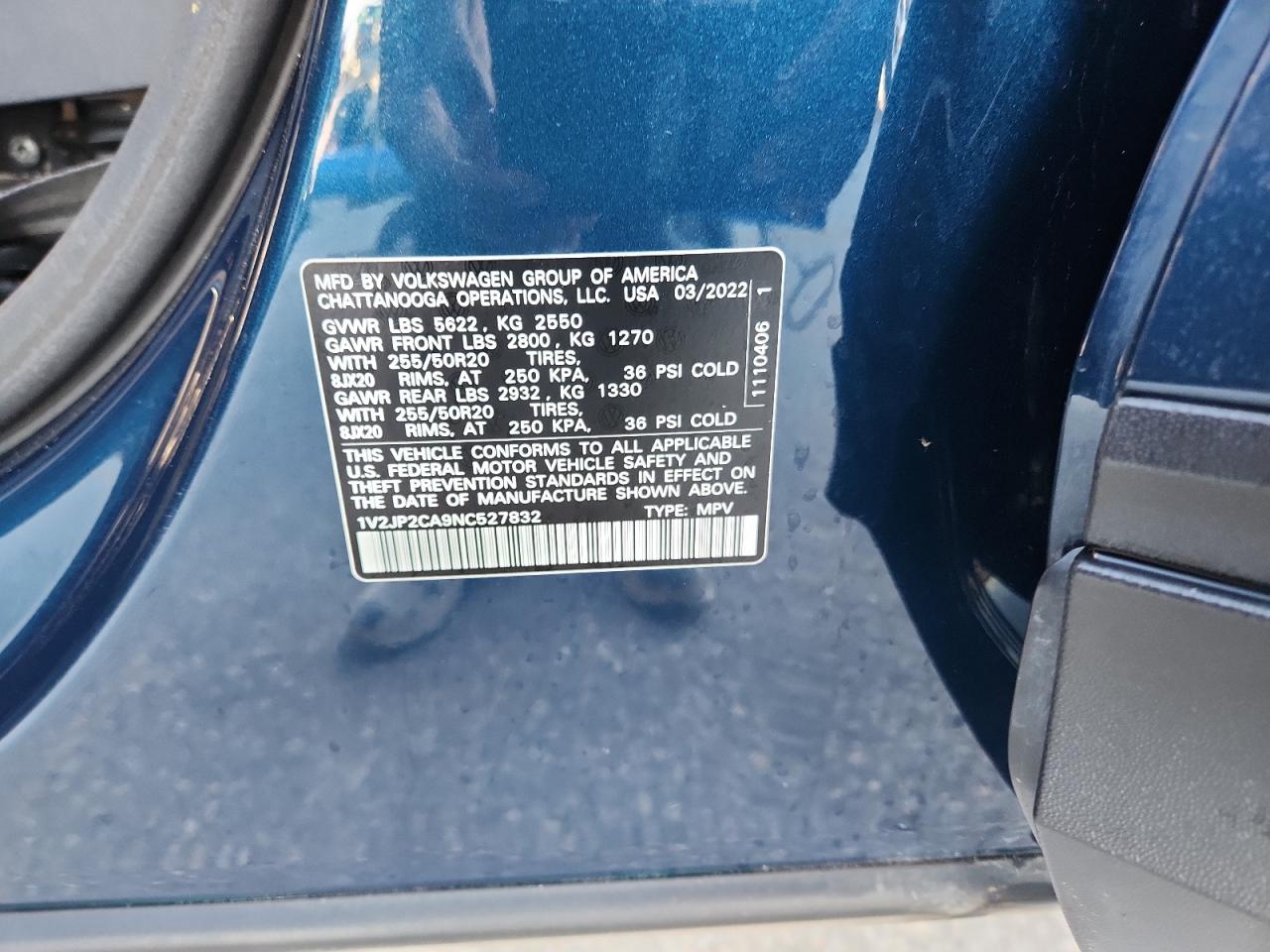 Lot #3311667232 2022 VOLKSWAGEN ATLAS SE