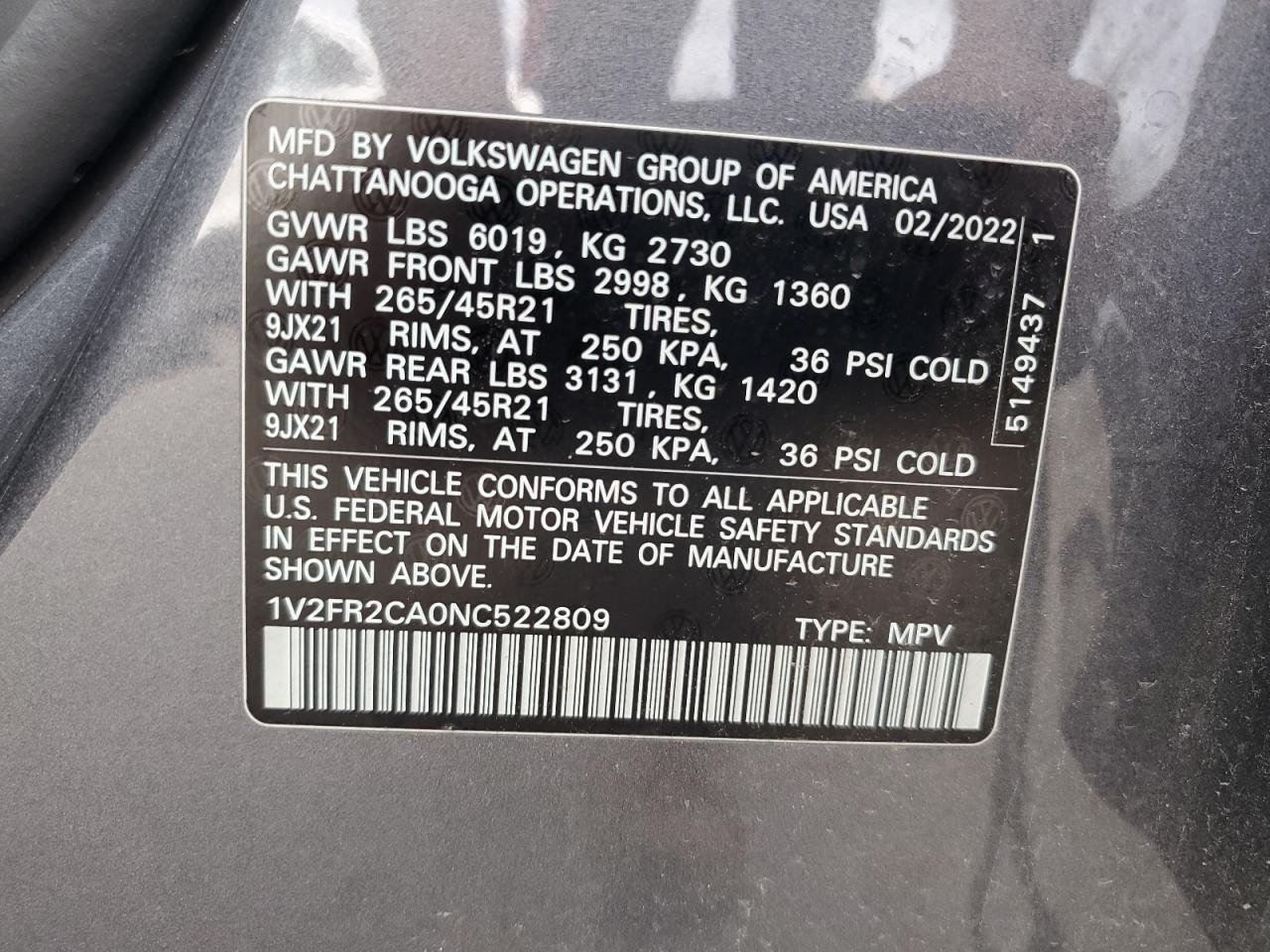 VOLKSWAGEN ATLAS SEL PREMIUM R-LINE