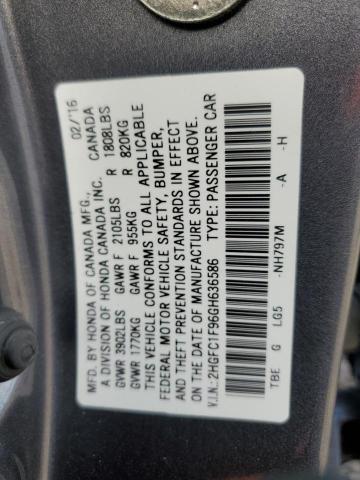 2016 HONDA CIVIC TOURING 2HGFC1F96GH636586