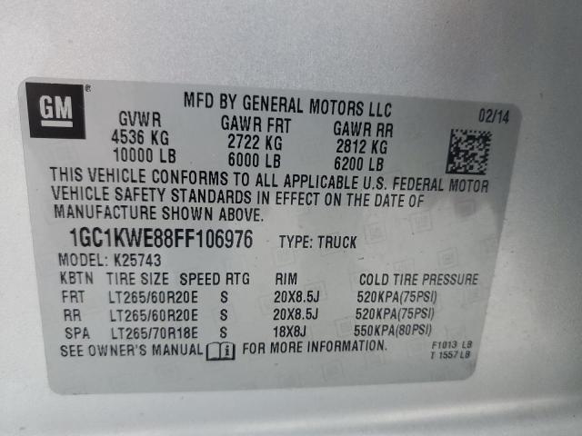 2015 CHEVROLET SILVERADO 1GC1KWE88FF106976