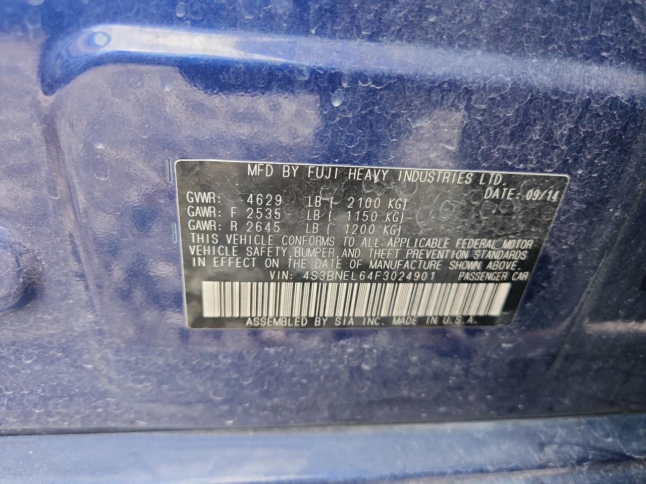 SUBARU LEGACY 3.6R LIMITED