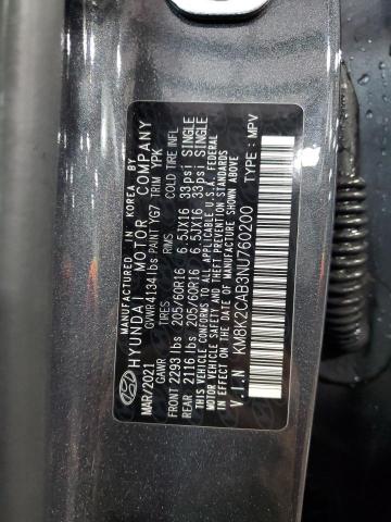 2022 HYUNDAI KONA SEL KM8K2CAB3NU760200