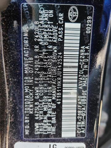 2018 TOYOTA CAMRY L 4T1B11HK8JU142524