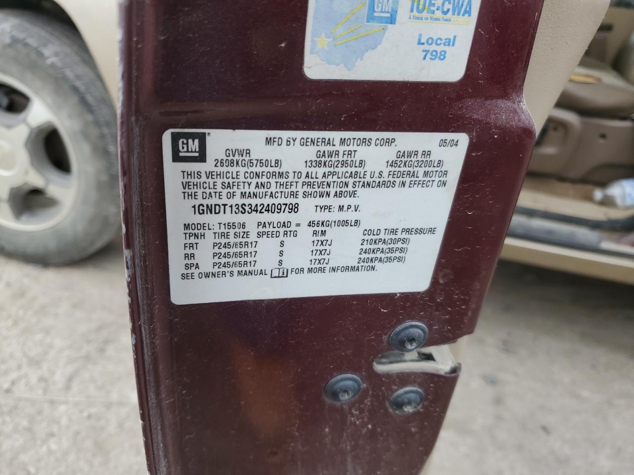 Lot #3285102386 2004 CHEVROLET TRAILBLAZE