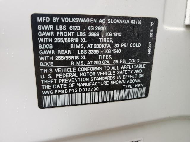 2016 VOLKSWAGEN TOUAREG SP - WVGEF9BP1GD012790