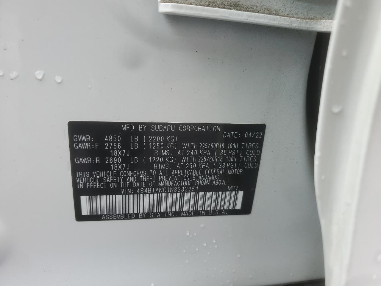 SUBARU OUTBACK LIMITED