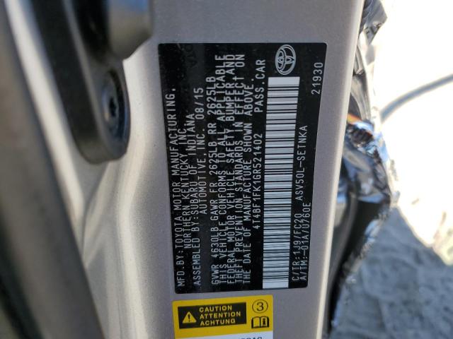 2016 TOYOTA CAMRY LE 4T4BF1FK1GR521402