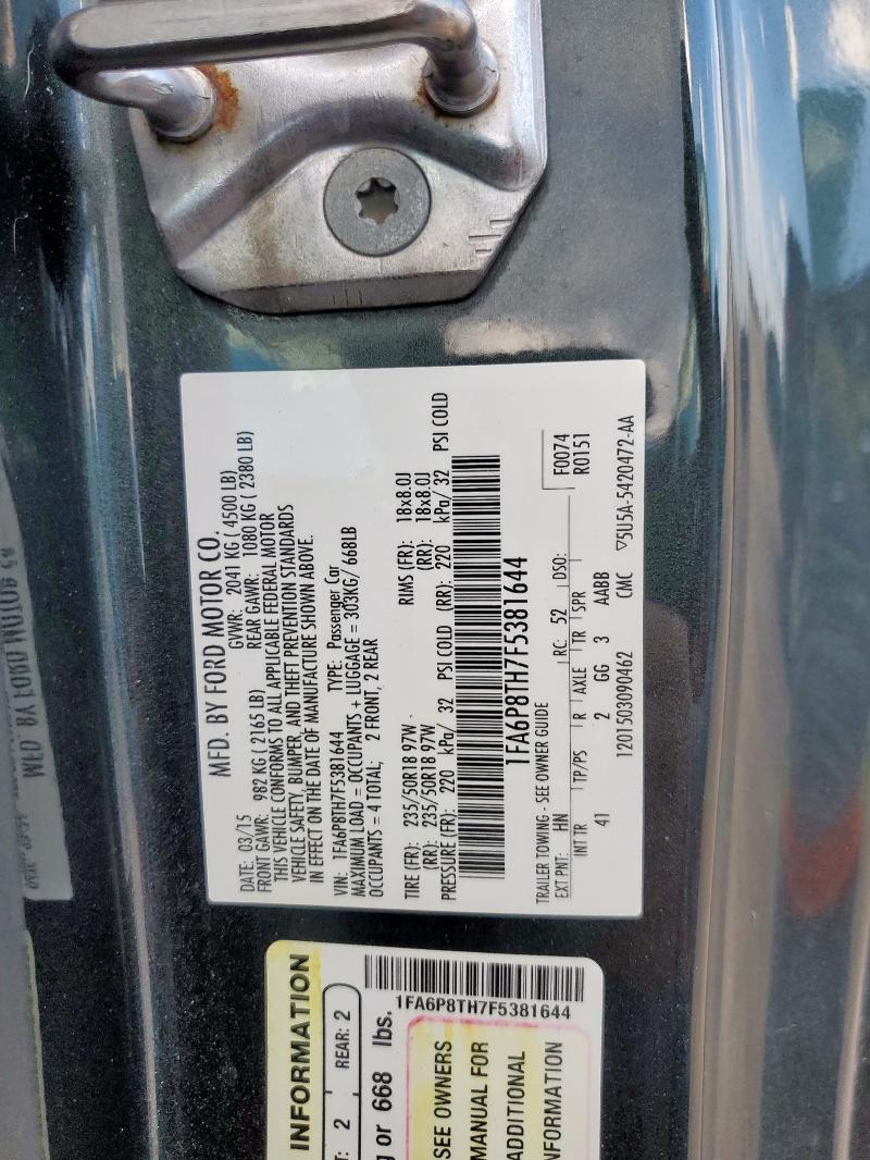 2015 FORD MUSTANG - 1FA6P8TH7F5381644