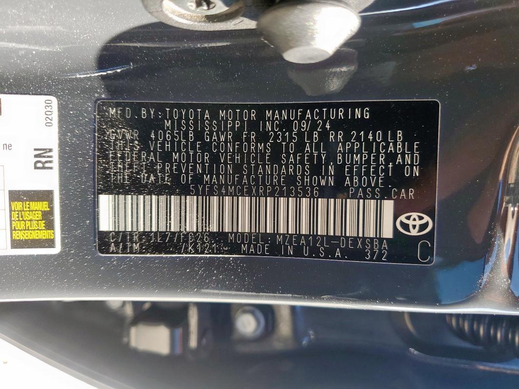 2024 TOYOTA COROLLA SE - 5YFS4MCEXRP213536