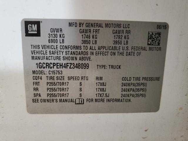 2015 CHEVROLET SILVERADO 1GCRCPEH4FZ348099