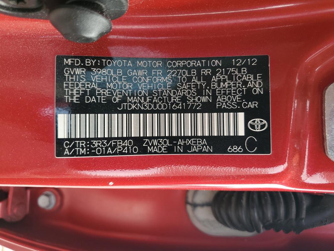 2013 TOYOTA PRIUS - JTDKN3DU0D1641772