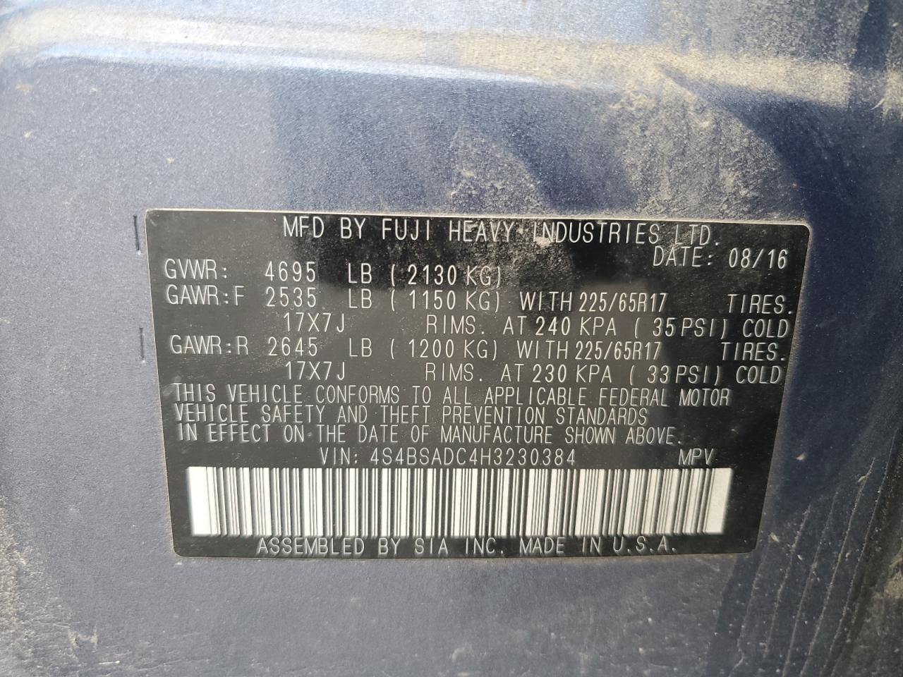 SUBARU OUTBACK 2.5I PREMIUM