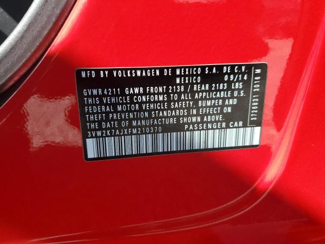 2015 VOLKSWAGEN JETTA BASE - 3VW2K7AJXFM210370