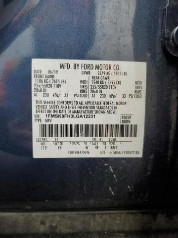 2020 FORD EXPLORER L #3283988854