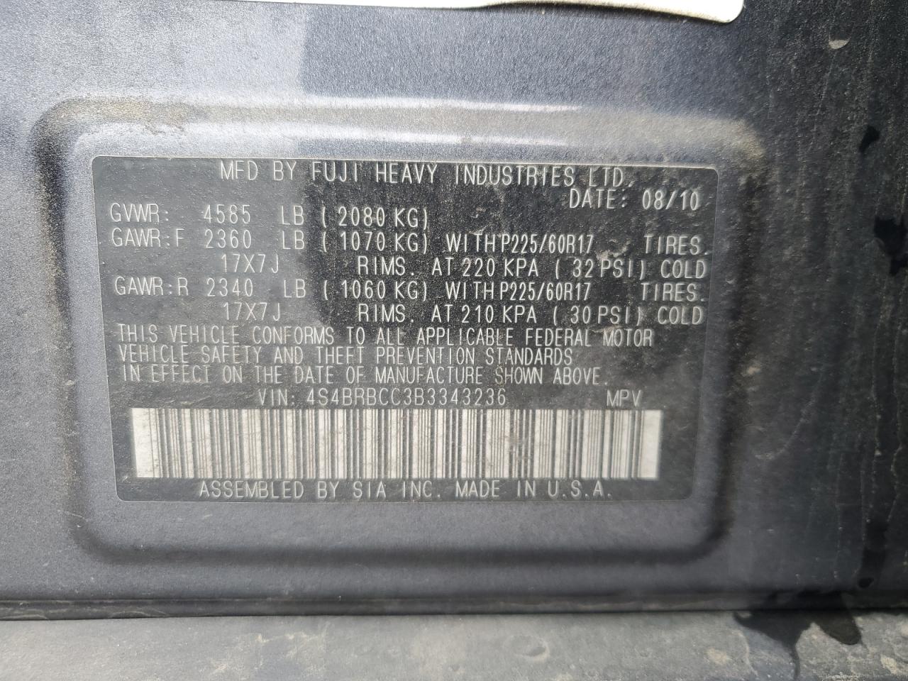 SUBARU OUTBACK 2.5I PREMIUM