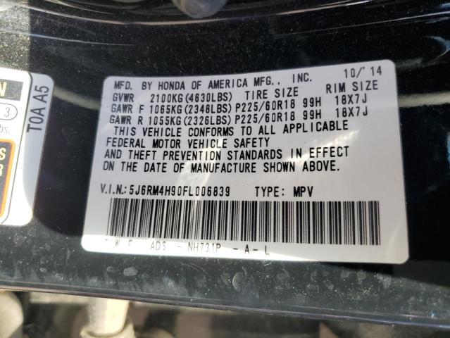 2015 HONDA CR-V TOURI 5J6RM4H90FL006839
