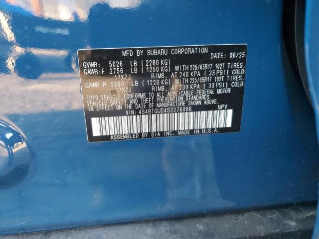 2025 SUBARU OUTBACK WILDERNESS 4S4BTGUD4S3276006