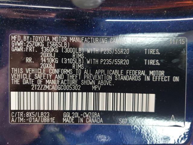 2016 LEXUS RX 350 #3290062262