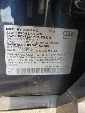 2019 AUDI Q5 PRESTIG WA1CNAFY8K2104819