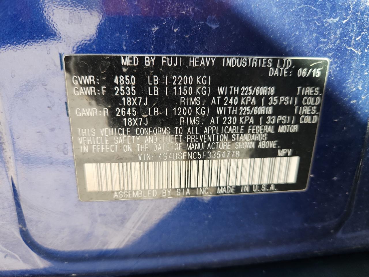 SUBARU OUTBACK 3.6R LIMITED