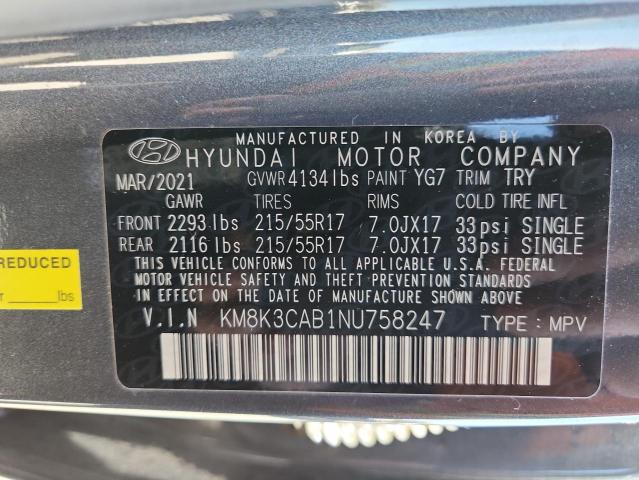 2022 HYUNDAI KONA SEL - KM8K3CAB1NU758247