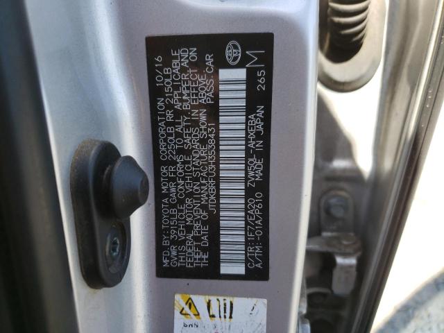 2017 TOYOTA PRIUS JTDKBRFU3H3538431