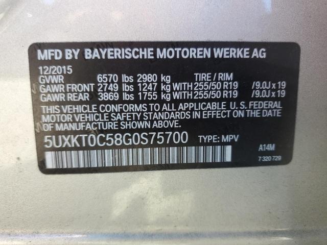 2016 BMW X5 XDR40E - 5UXKT0C58G0S75700