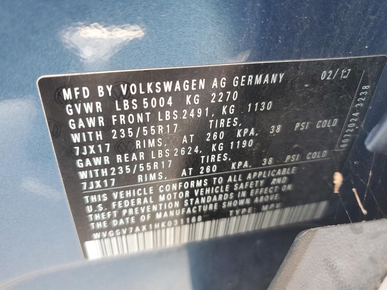 VOLKSWAGEN TIGUAN WOLFSBURG