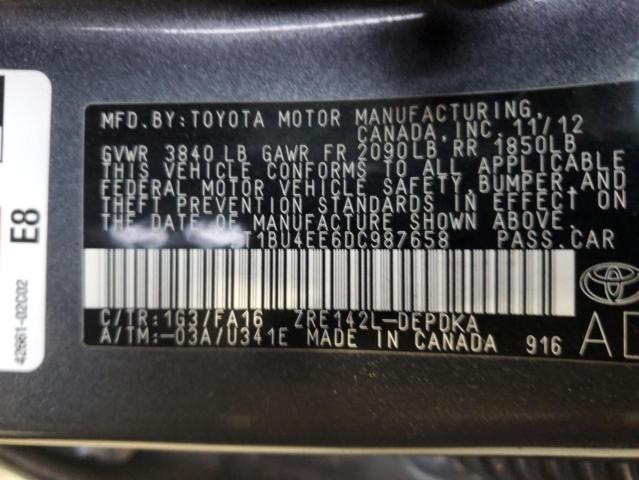 2013 TOYOTA COROLLA BA - 2T1BU4EE6DC987658