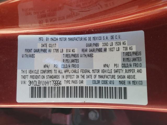 2017 TOYOTA YARIS IA - 3MYDLBYVXHY179994