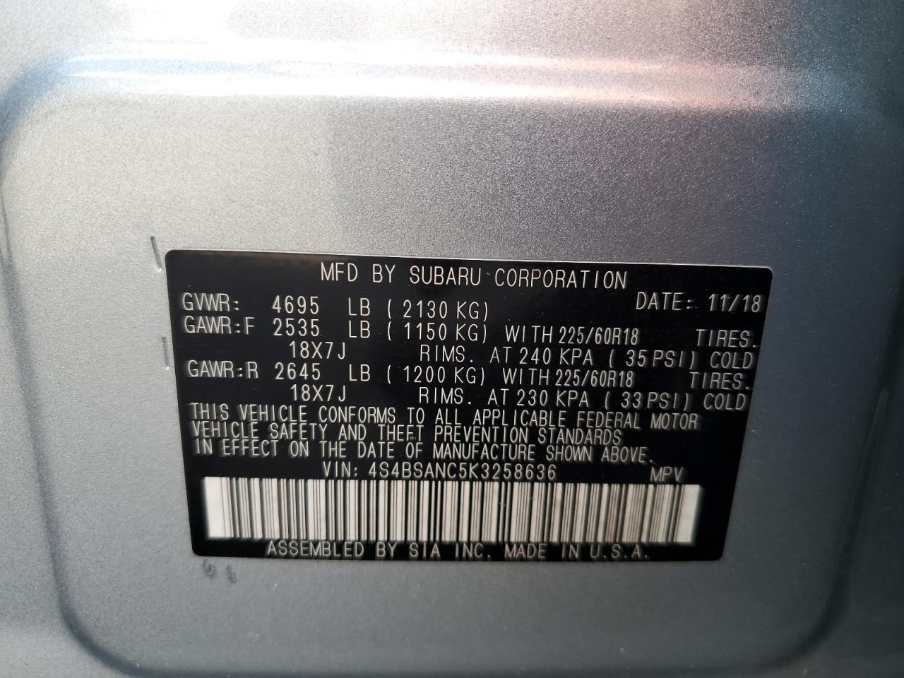 SUBARU OUTBACK 2.5I LIMITED