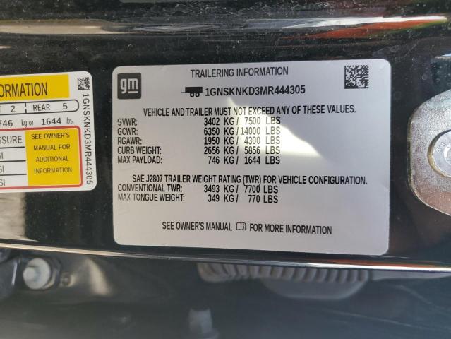 2021 CHEVROLET TAHOE K150 - 1GNSKNKD3MR444305