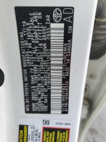 2019 TOYOTA COROLLA L 2T1BURHE2KC212652