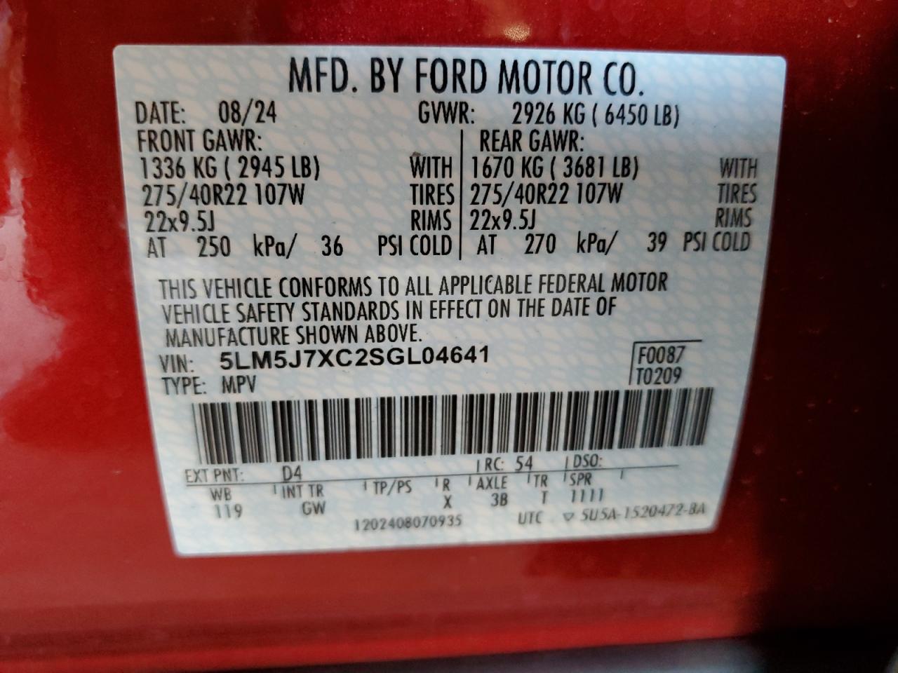 LINCOLN AVIATOR RESERVE