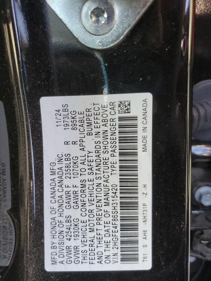 Lot #3311641218 2025 HONDA CIVIC SPOR