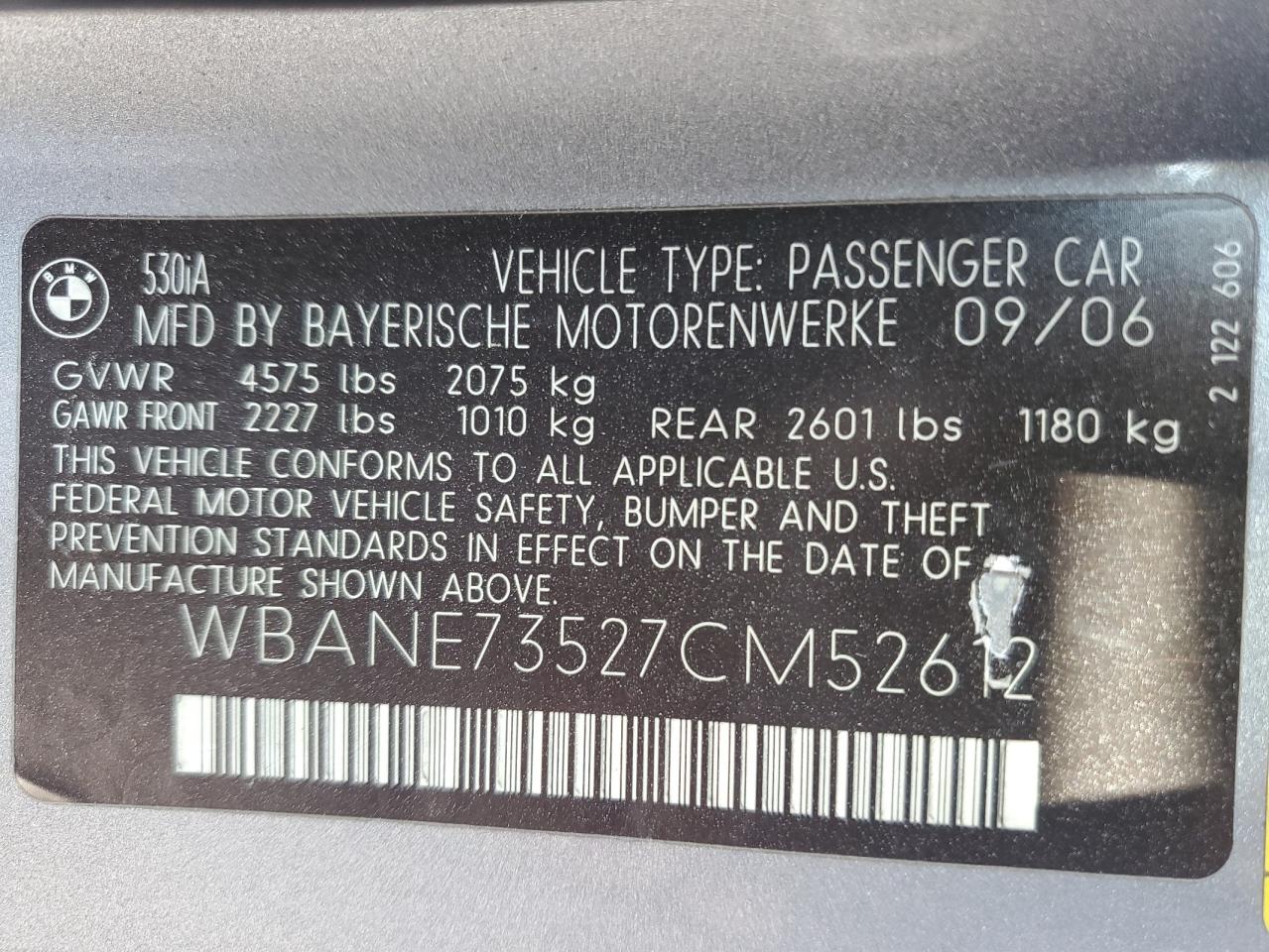 Lot #3287587029 2007 BMW 530 I