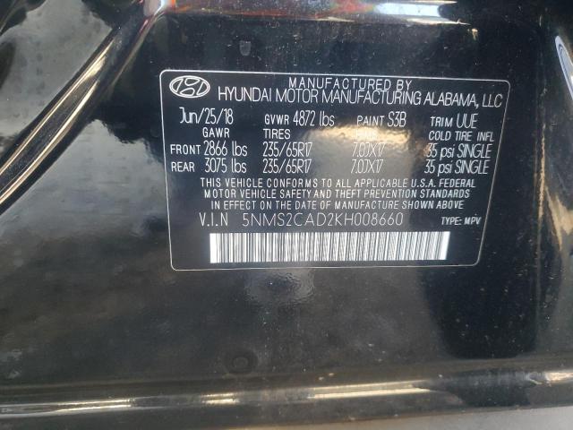 2019 HYUNDAI SANTA FE S - 5NMS2CAD2KH008660