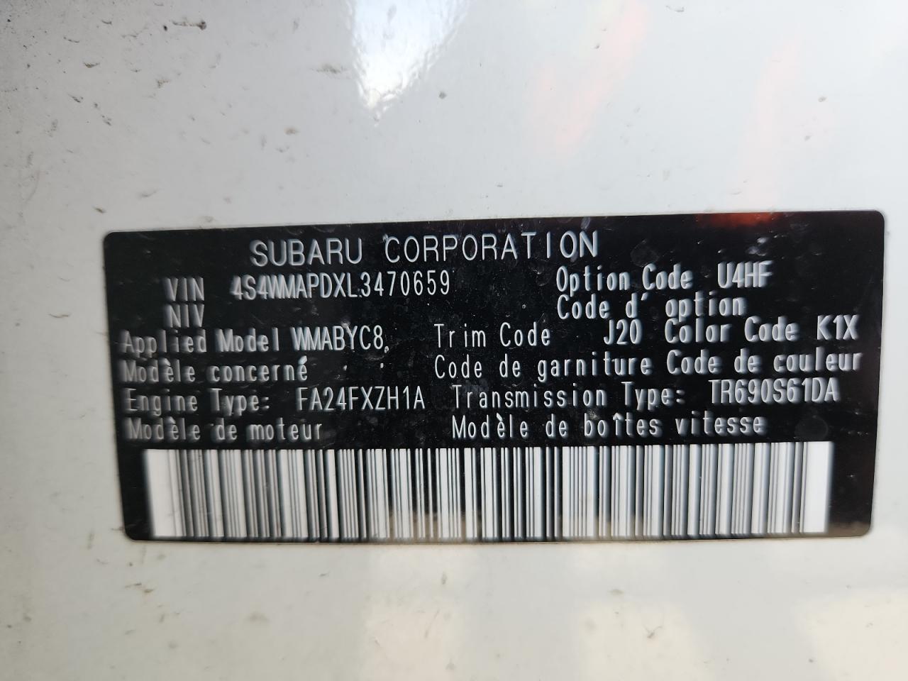 SUBARU ASCENT LIMITED