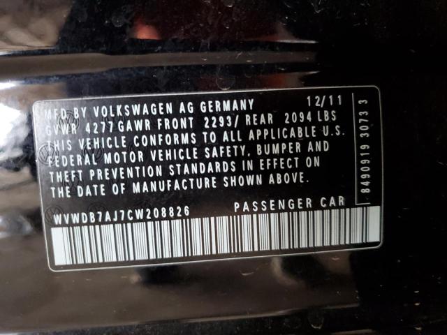 2012 VOLKSWAGEN GOLF #3303742435