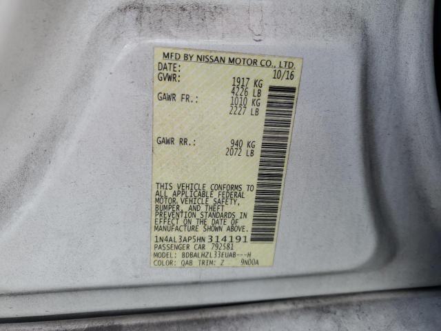 2017 NISSAN ALTIMA 2.5 - 1N4AL3AP5HN314191