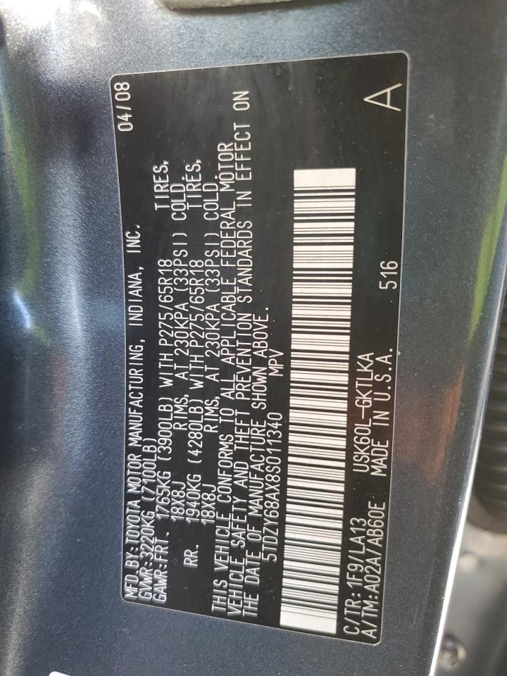 Lot #3270776877 2008 TOYOTA SEQUOIA LI