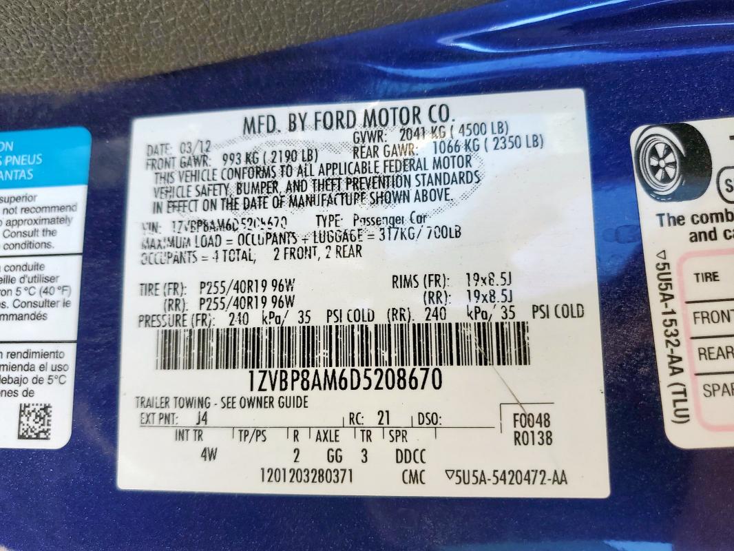 2013 FORD MUSTANG #3291478987