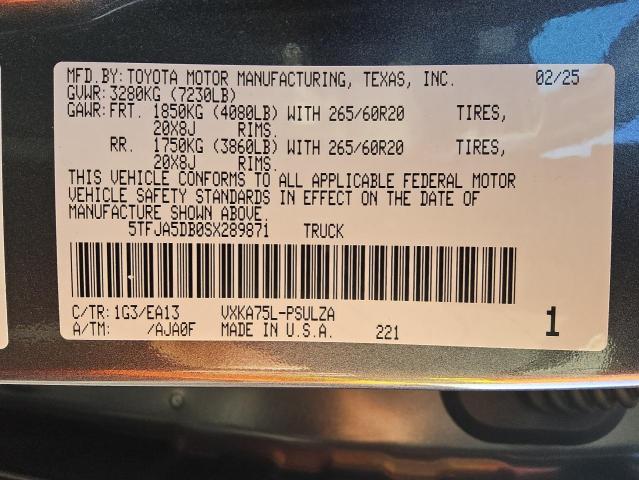 2025 TOYOTA TUNDRA CRE - 5TFJA5DB0SX289871