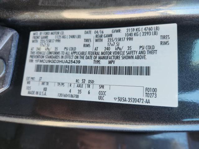 2017 FORD ESCAPE SE - 1FMCU9GD3HUA25439