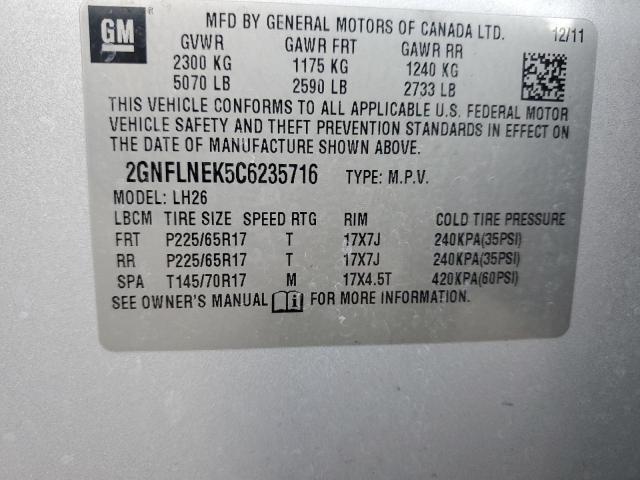 2012 CHEVROLET EQUINOX LT - 2GNFLNEK5C6235716