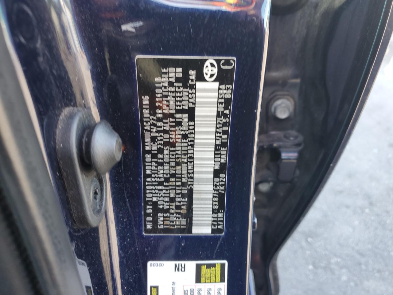 Lot #3309635067 2022 TOYOTA COROLLA SE