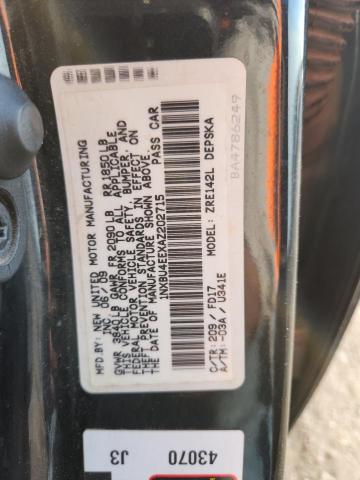 2010 TOYOTA COROLLA BA #3275778522