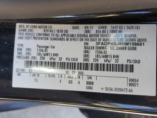 2017 FORD FIESTA SE 3FADP4BJ8HM158661