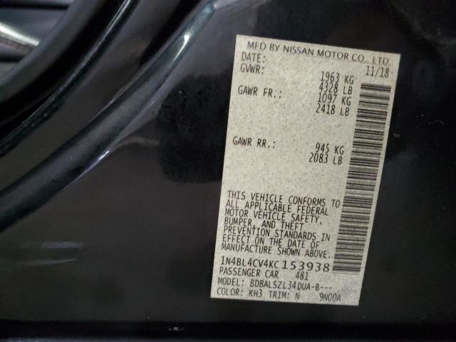 2019 NISSAN ALTIMA SR - 1N4BL4CV4KC153938